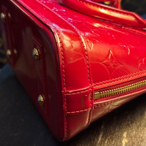 Louis Vuitton Alma bb vernis red double handle with lock & 2 keys - Picture 10 of 16